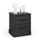 Dark Gray-Oak Wooden Floor Nightstand with Pull-Out Storage Drawers
